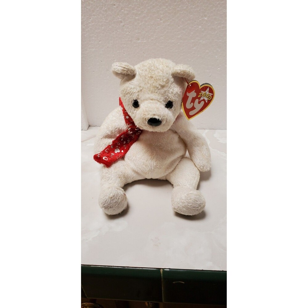 Ty Beanie Babies Original 2000 Holiday Teddy Millennium Plush Bear Red Scarf